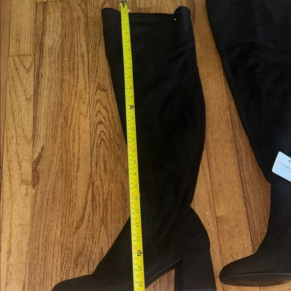 NWT Liz Claiborne Suede Black Over-the-Knee Thigh High Memory Foam Women's Boots